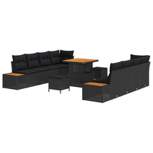 Tuinbankenset 11 pcs Zwart poly rattan