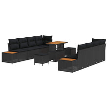 Tuinbankenset 11 pcs Zwart poly rattan