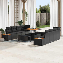 Tuinbankenset 11 pcs Zwart poly rattan