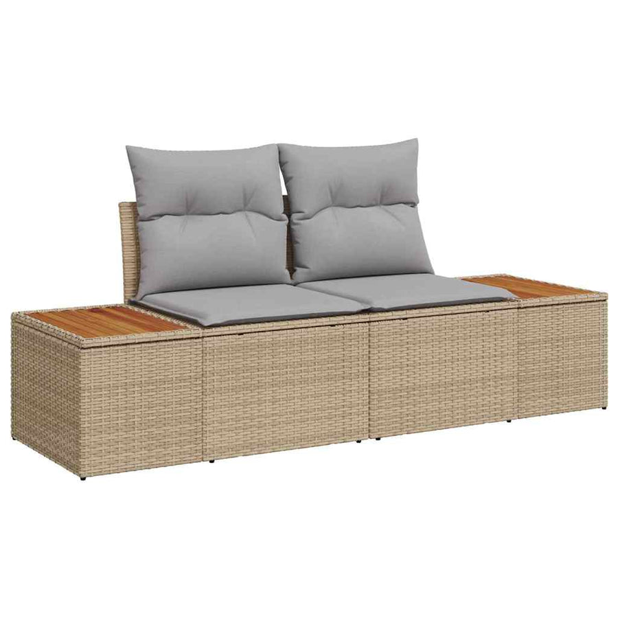 Tuinbankenset 11 pcs Beige poly rattan