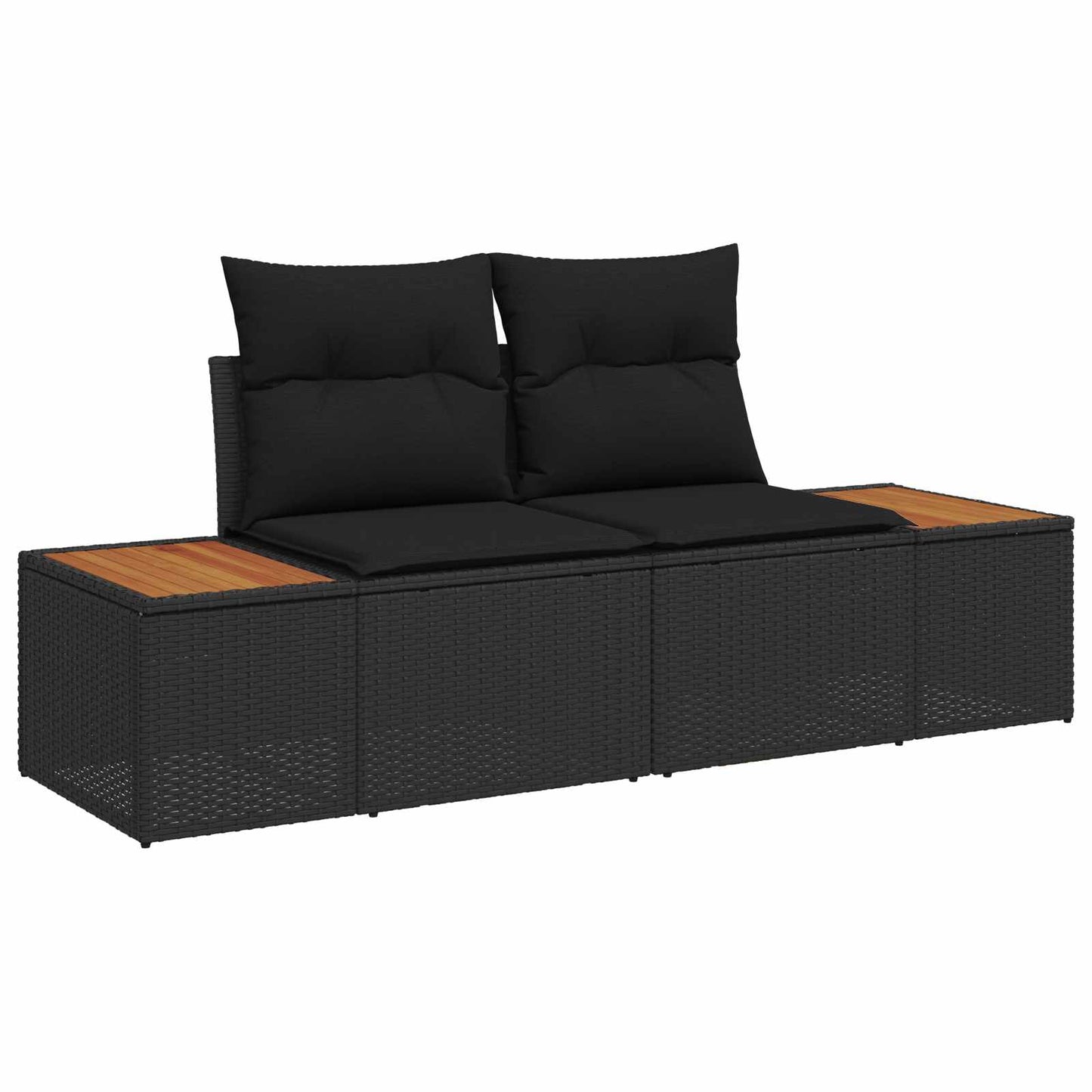 Tuinbankenset 10 pcs Zwart poly rattan