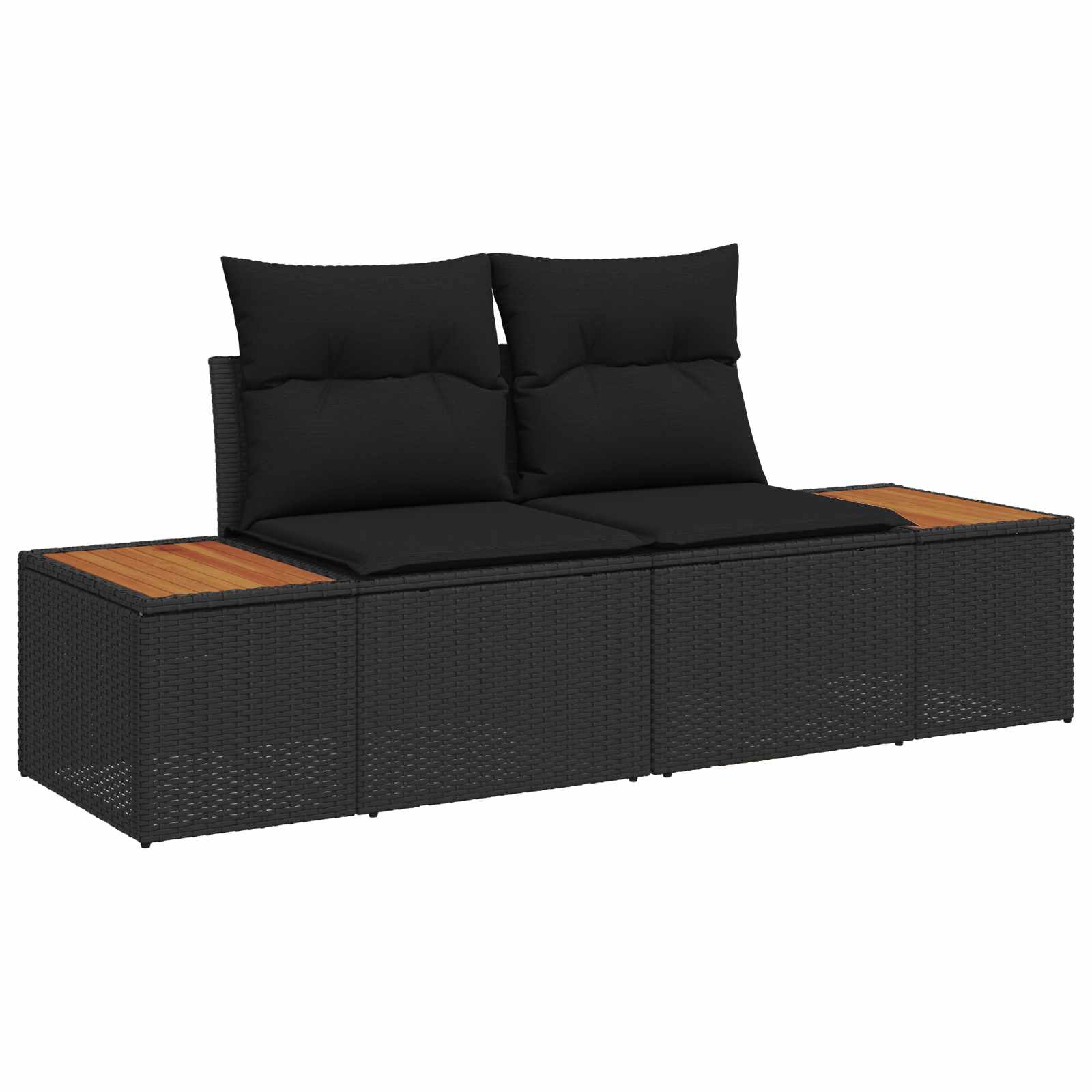 Tuinbankenset 10 pcs Zwart poly rattan