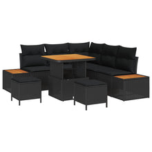 Tuinbankenset 8 pcs Zwart poly rattan