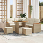 Tuinset poly rattan 8-delig beige