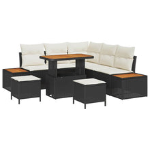 Tuinbankenset 8 pcs Zwart poly rattan