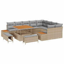 Tuinbankenset 12 pcs Beige poly rattan