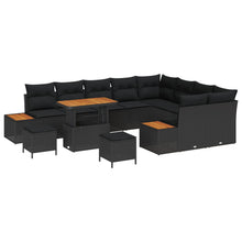 Tuinbankenset 12 pcs Zwart poly rattan