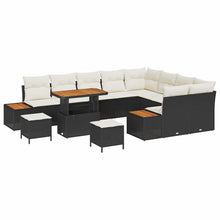 Tuinbankenset 12 pcs Zwart poly rattan
