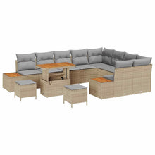 Tuinbankenset 12 pcs Beige poly rattan