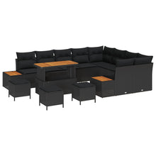 Tuinbankenset 13 pcs Zwart poly rattan