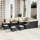 Garden bench set 13 pcs Black poly rattan