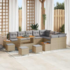 Garden bench set 13 pcs Beige poly rattan