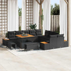 Garden bench set 13 pcs Black poly rattan
