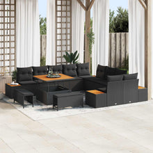 Tuinbankenset 13 pcs Zwart poly rattan