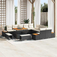 Tuinbankenset 13 pcs Zwart poly rattan