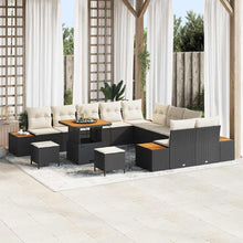 Tuinbankenset 13 pcs Zwart poly rattan