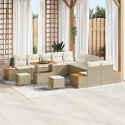 Tuinbankenset poly rattan beige 13-delig