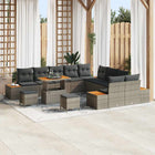 Garden Bench Set 13 pcs Grey poly rattan