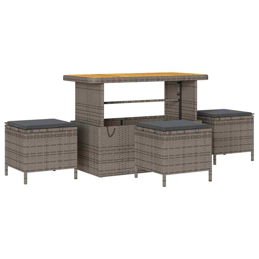 Tuinbankenset 14 pcs Grijs poly rattan