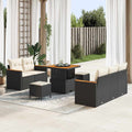 Garden sofa set 8 pcs Black poly rattan