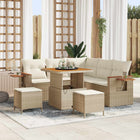 Tuinset poly rattan 8-delig beige