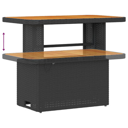 Tuinbankenset 8 pcs Zwart Poly rattan en gepoedercoat staal