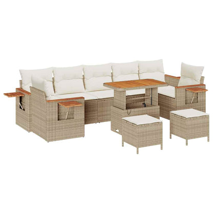 Tuinbankenset met kussen 10 pcs Beige en Crème