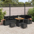 Tuinbankenset poly rattan staal zwart