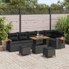 Tuinbankenset poly rattan staal zwart