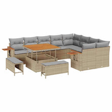 Tuinbankenset met kussen 12 pcs Beige en Licht Grijs
