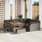 Garden Bench Set 12 pcs Grey Poly Rattan and Powder-Coated Steel