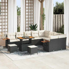 Garden Bench Set with Cushion 12 pcs Black and Cream