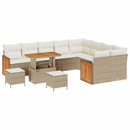 Tuinbankenset met kussen 12 pcs Beige en Crème