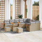 Garden bench set with cushion 12 pcs Beige and Light Grey