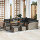 Garden lounge set 13 pcs Grey Poly rattan and powder-coated steel