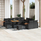 Tuinbankenset poly rattan zwart