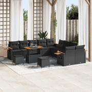 Tuinbankenset poly rattan zwart