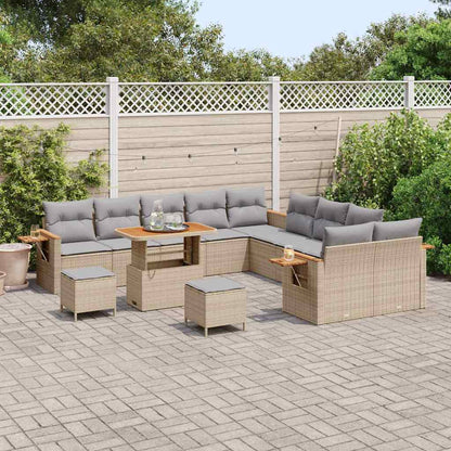Tuinbankenset met kussen 13 pcs Beige en Licht Grijs