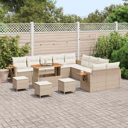 Tuinbankenset met kussen 14 pcs Beige en Crème