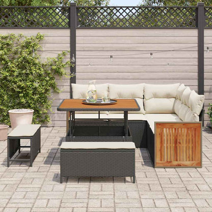 Tuinbankenset met kussen 8 pcs Zwart en Crème