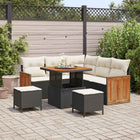 Tuinbankenset poly rattan zwart crème 8-delig