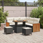 Tuinbankenset poly rattan zwart crème 90x55x71 cm