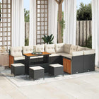 Garden Bench Set with Cushions 13 pcs Black and Cream