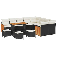 Tuinbankenset met kussen 13 pcs Zwart en Crème