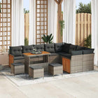Garden Sofa Set 13 pcs Grey Poly Rattan and Powder-Coated Steel