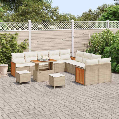 Tuinbankenset met kussen 13 pcs Beige en Crème
