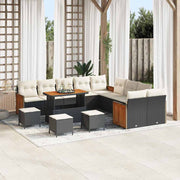 Tuinbankenset 110x55x71 cm zwart crème