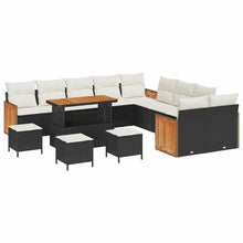 Tuinbankenset met kussen 14 pcs Zwart en Crème