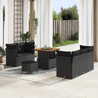 Tuin loungeset 8-delig zwart polyrotan staal