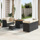 Tuinset poly rattan 8-delig zwart crème
